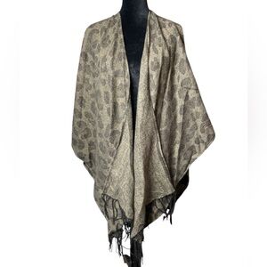 Woolrich Leopard Print Shawl with Fringe